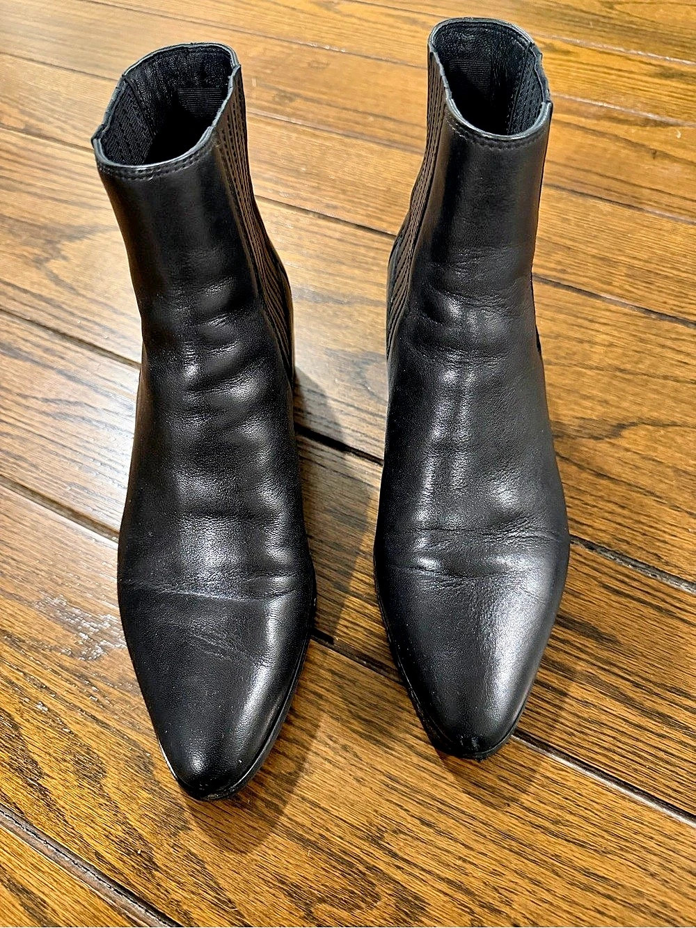 Rag & Bone Black Leather Ankle Boots, Sz 39.5